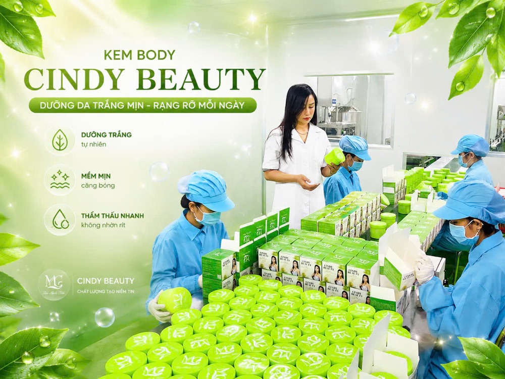 Dây chuyền đóng gói Kem Body Cindy Beauty trong phòng sạch