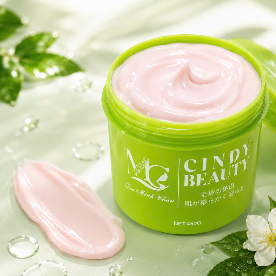 Hũ Kem Body Cindy Beauty mở nắp – chất kem mịn màng và vệt kem thoa mượt