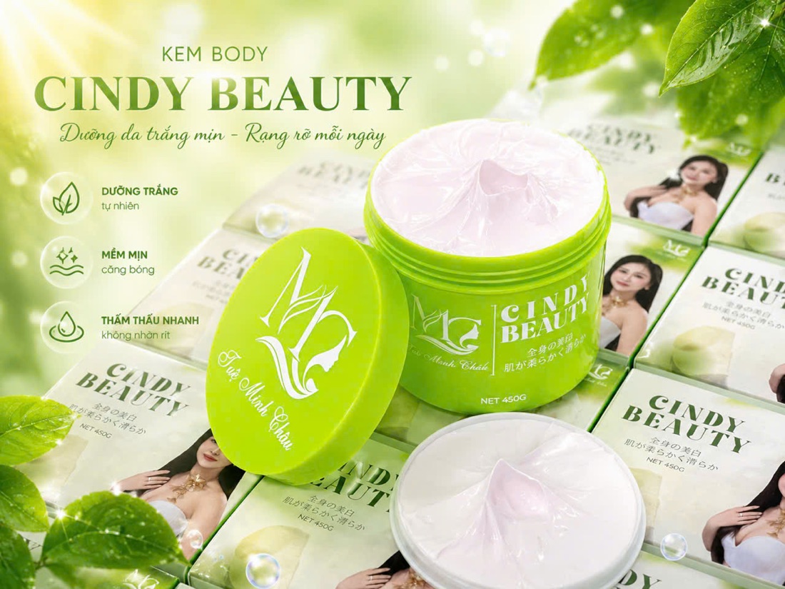 Cận cảnh chất kem bên trong hũ Kem Body Cindy Beauty